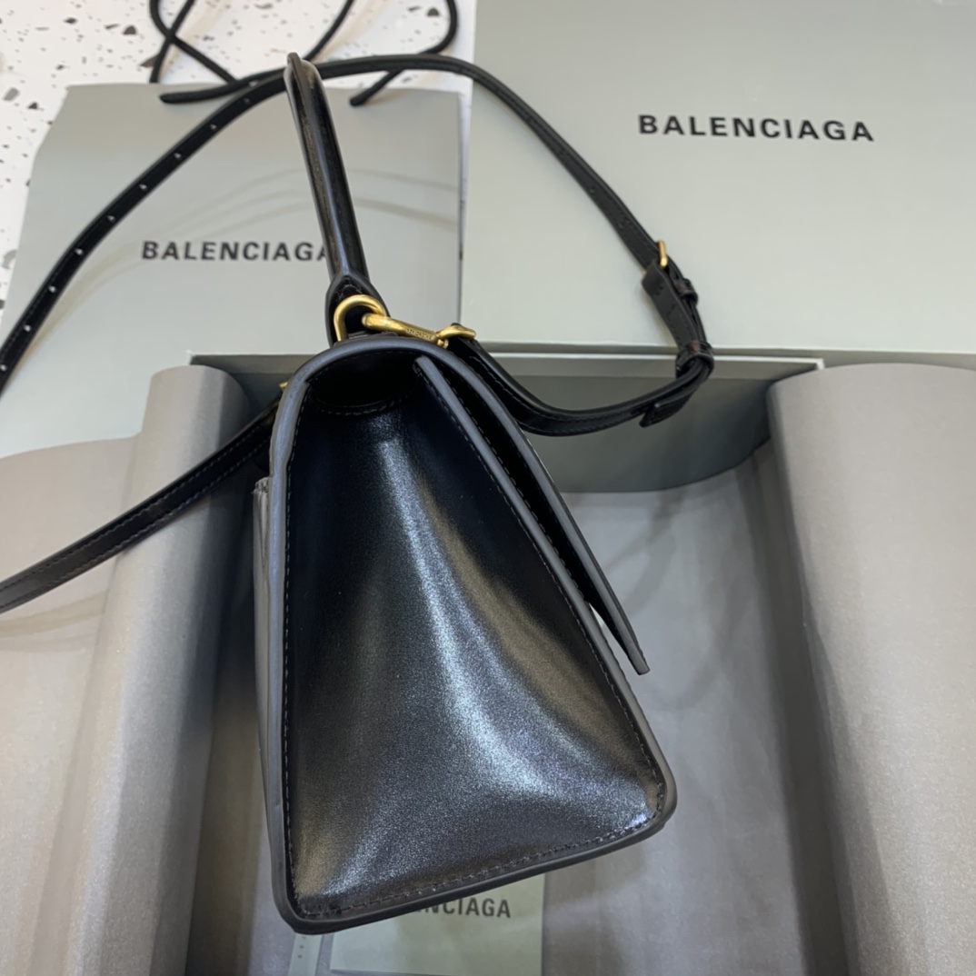 Balenciaga Hourglass Small Handbag Graffiti Shoulder Bag Black